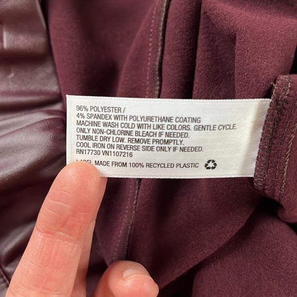 A NEW DAY Split Hem Faux Leather Leggings Burgundy NWT Large - Picture 10 of 15
